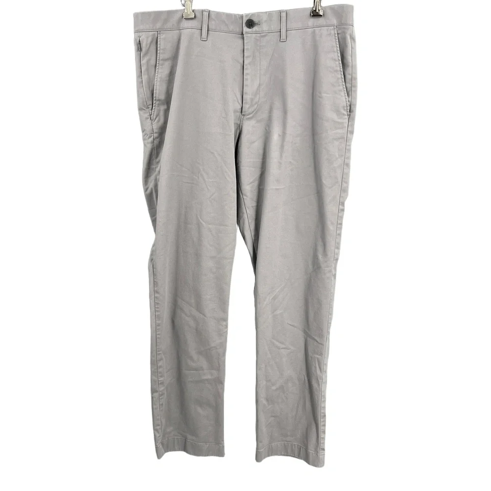 J.Crew Flex Straight Fit Chino‎ Pants Gray W35 L32 Cotton Blend Casual Work